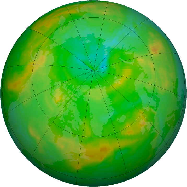 Arctic ozone map for 12 July 1991